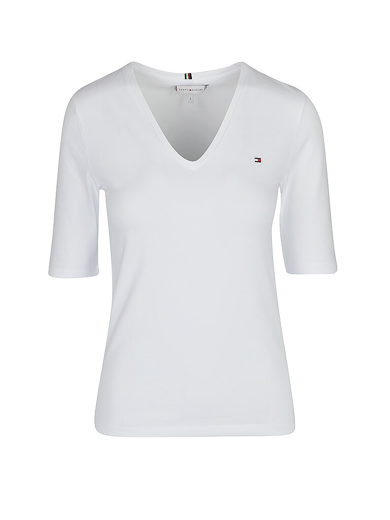 TOMMY HILFIGER T-Shirt Slim Fit weiß | S